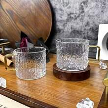 6pcs Premium Bark Texture Glass Cups, Small Handle Vintage Thick Kung Fu Tea Cups, Suitable For Home/Guest Use. Kung Fu Cup/Host Cup/Personal Cup/Tea Tasting Cup - Clear - View 9