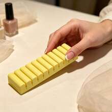 1pc Minimalist Rectangular Fake Nail Storage Rack, Multi-Slot Nail Art Display Board Support Base, Wedding Photo Card Storage Base, Nail Color Card Display Rack, Suitable For Salon - Multicolor - View 4