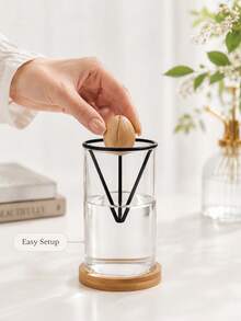 2/1pc Avocado Seed Growing Rack, Triangular Metal Plant Sprouting Stand, Glass Jar Seed Starter Rack, Reusable Avocado Pit Growth Support, Indoor Hydroponic Plant Propagation Accessory, Home Desktop Decor Seed Hanging Stand - Multicolor - View 2