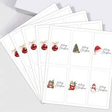 30pcs/5sheets Merry Christmas Mini Candy Cane Labels Stickers - Holiday Snowman, Christmas Tree And Santa Hat Design - Christmas Holiday Chocolate Candy Cane Packaging Stickers, Christmas Party Supplies, Candy Not Included - Multicolor - View 8