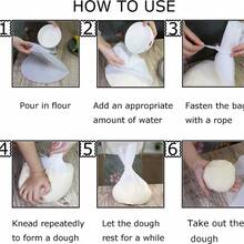 1pc Silicone Dough Kneading Bag, Reusable - Premium Silicone Dough Kneading Bag, Multi-Functional Dough Kneading Bag, Suitable For Bread, Pastries And Pizza, Easy To Clean And Store Cooking Tool Bag, Essential Kitchen Gadget - White Large - View 4