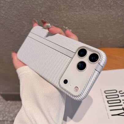 Luxury Carbon Fiber Texture Anti-Drop Protective Case Compatible With IPhone 16 14 Pro 13 12 15 Pro Max Hard Back Cover Phone Shell