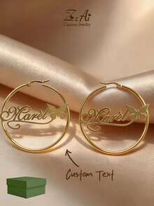 [ZzAi]Personalized Custom 5cm Text Earrings, Create Your Own Unique Earrings. - Style 6 - View 1