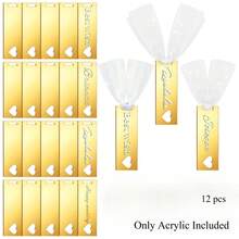 Heart Gold Acrylic Gift Tags, Hanging Name Tags For Wedding Favor, Party, Baby Shower,Engraving Sublimation Acrylic Hang Tags - Default - View 8