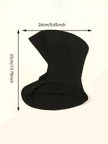 1pc Women's Fashion Solid Color Large Size Elastic Chin Strap Balaclava Neck Gaiter - Black - View 6