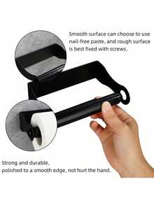 Multifunctional Wall-Mounted Paper Towel Holder, Available In 2 Sizes, Under-Cabinet Hanging Rack, Suitable For Kitchen Paper Towels And Bath Towels, Universal Storage Organizer For Kitchen Countertop And Bathroom Sink Space - Multicolor - View 7