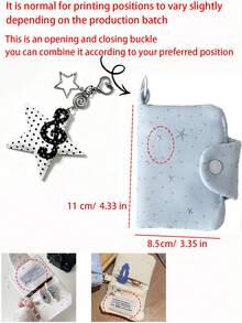 Star Coin Purse, Music Element Hanging Short Wallet, Headphone Storage Bag, Wave Keychain, Girl's Accessory, With Detachable Keychain - Multicolor - View 10