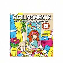 1pc Cute Cartoon Colouring Pages, Easy Thick Line Coloring Book, Preschool Tracing Drawing Book, Kindergarten Educational Painting Workbook, Simple Line Art Sketch Book, Stress Relief Kid Activity Book - Multicolor Random - View 2