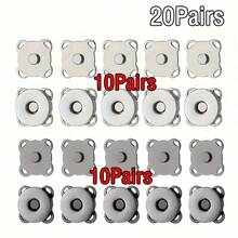 10/20Pairs Magnetic Hand-Sewn Sewing Buttons, Large Size Snap Buttons For Bags, Used For Closing Bags, Sewing Clothes, Plum Blossom Magnetic Buttons - Multicolor - View 22