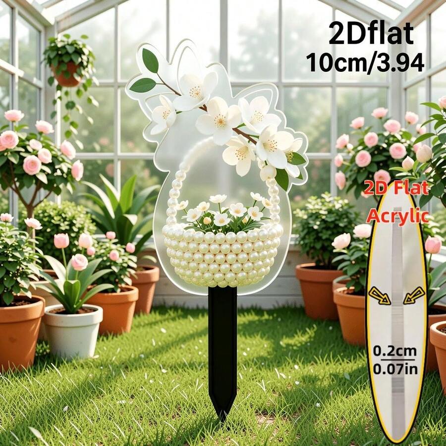 2D Acryl Bodenstecker Muster Kollektion, Pilz Schnecke Regentropfen Blumen Zweig, Birnenblüte Hirsch Perle Blumenkorb, Apfel Bär Apfel Blumenkorb, Schneebär Rote Rose Warmes Licht, Muschel Meerjungfrau Kürbis Blumenlampe - A - Übersicht 1