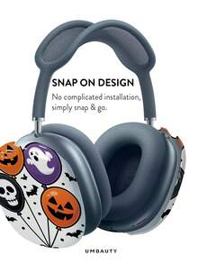 GIIPPA Glossy Hard Ear Cup Protective Case Pumpkin Lantern Pattern Unisex Anti-Scratch Shell Compatible With AirPods Max 1/2 Oval Over-Ear Headphones For Daily Commute, Campus, Cafe, Travel, Picnic And Other Scenarios Matching Accessories - Orange - View 3