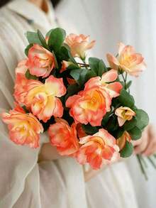 1PC 21 Flowers Per Stem, Artificial Azalea, Decorative Flower Arrangement, Suitable For Home Decor, Outdoor Garden Decoration, Wedding Decoration, Wedding Photography Props. - Multicolor - View 4