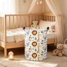1pc Cute Animal Style Laundry Basket Storage Bin Toy Organizer Basket Room Decor Storage Rack Organizer Basket Collapsible Portable Foldable Home Organization Solution Perfect Gift - View 5