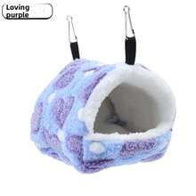 1PC Heart/Starfish Pattern Random Color Plush Thickened Full Enclosed Windproof Warm Bird Nest Parrot Hamster Sleeping Nest, Super Soft Hanging Small Pet Hammock Small Pet Hideaway Sleeping Bed Suitable For Birds Small Pets For Autumn And Winter - Z - View 7