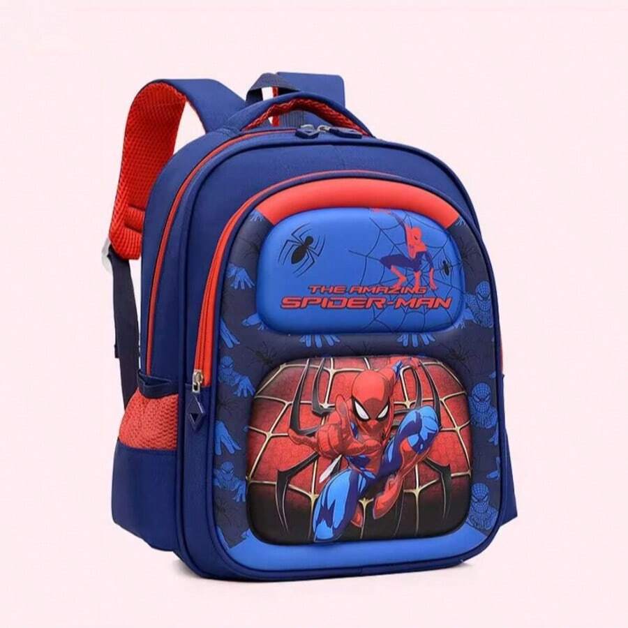Back To School Season Disney Avengers Marvel Spider-Man 3D Cartoon Backpack, 4 Popular Themes To Choose From: Spider-Man, Frozen Princess, Cute Turtle, Elephant, 3D Hard Shell Front Pocket With Stylish Design, High-Definition Vibrant Print Durable - Backpack - View 1