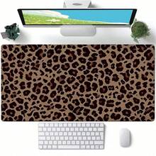 1PC Leopard Pattern Leather Desk Pad Modern Art Large Mouse Pad Desk Accessories Fine Short Plush Base With Non-Slip Keyboard Pad For Office Home Computer As Gifts For Men Women Friends Back To School - View 2