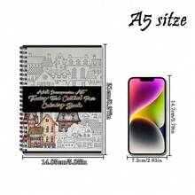 A5 Line Art Tracing & Sketchbook, 30 Pages Spiral Bound Mindfulness Creative Coloring Activity Book For Adults - 1Pc - View 3