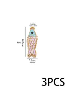 3 Pcs 304 Stainless Steel 18K Gold Plated Enamel‑Dripped Small Fish Charms, Colorful Enamel Koi Fish Pendants DIY Jewelry Accessories Handmade - Pendants - View 10