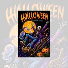 GDTME Halloween Bottle Gothic Style Coloring Book: Skull Jar Pumpkin Candle Halloween Cover, Bold Minimalist Line Thriller Holiday Pages, Suitable For Adult Coloring Hobby - JX-880-halloween Bottle - View 7