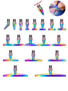 Rainbow Diamond Painting Metal Dot Drill Bit, Thread-In Resin Pen Replacement Tip, 1-25 Diamond Paint Pen Tip, Dot Painting Tool For DIY Rhinestone Crafts - A - View 1