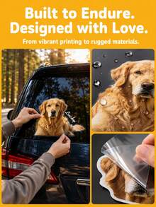 1pc Personalized Custom Pet Photo & Text Car Sticker, Custom Pet Photo & Text, Removable Self Adhesive Car Window Decor, Holiday Birthday Gift, Unique Gifts For Pet Lovers, For Pet Owners Dog Cat Lovers, Auto Rear Window Body Decoration - Multicolor - View 6