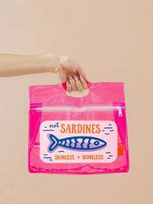 Retro Sardine Transparent Waterproof Wash Bag, PVC Beach Handbag, Suitable For Storing Shampoo, Lotion, Cosmetics And Other Bathroom Supplies, Adds Fashionable And Practical Design For Travel And Daily Use, Suitable For Travelers, Office Workers, Students, Beauty Enthusiasts, Can Be Used For Travel, Fitness, Hotel Accommodation, Daily Bathroom Storage, Multi-Functional Cosmetic Bag - Multicolor - View 13