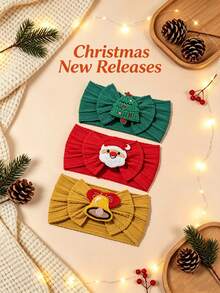Christmas Multi-Color Baby Headband, Holiday Element Design, Soft And Elastic, Breathable, Perfect For Holiday Parties, Celebrations, Gifts And Photo Shoots - Multicolor - View 3