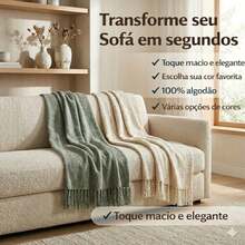 Kit 2 Mantas  Sofá Luxo Gigante 210X120 Capa De Sofá Protetora Moderno - Verde - Visão 4