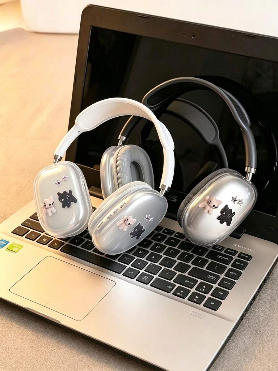 Casing Pelindung Earphone Bluetooth Nirkabel Bertema Kucing Lucu, Kompatibel dengan Apple Max – Lembut dan Tahan Lama, Tahan Guncangan; Gaya Kartun, Dirancang untuk Wanita, Dihiasi dengan Detail yang Menawan - Gaya kucing - View 1
