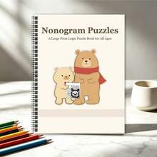 Nonogram Puzzles Logic Picture Book, Suitable For All Ages, Spiral Bound For Easy Page Turning, Detachable Inner Pages, Includes Various Difficulty Levels Of Nonogram Sudoku Games, Relaxing And Stress-Relieving, Multiple Styles Available (Pen Not Included) - 1 Piece - View 1