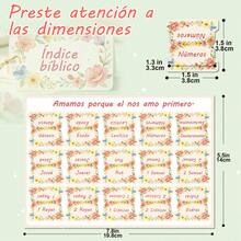 Pembatas Kitab Suci Bahasa Spanyol, 5 lembar (75 buah), Tema Gaya Cat Air, Pembatas Kitab Suci Laminasi untuk Wanita dan Pria, Pembatas Kitab Suci Huruf Besar Mudah Dibaca dan Digunakan - Rectangle - View 2