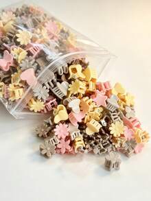 15/30/80pcs-New Multi-Color Multi-Shape Small Claw Clips Assorted Hair Clips, Girls Daily Casual Versatile Hair Accessories, Bangs Side Hair Clips - Multicolor - View 4