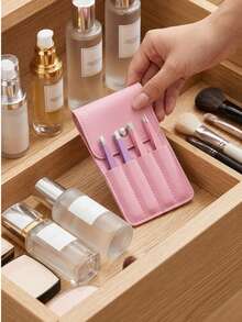Professional 4pcs Eyebrow Tweezers Set With Leather Storage Case, Precision Stainless Steel Grooming Tools, Suitable For Facial Hair, Ingrown Hair And Splinter Removal, Slanted Tip And Pointed Tip Design, 20x20 Portable Size, Black Grooming Set - Upgraded Style - View 8