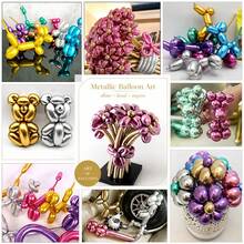 20/40pcs Metallic Color Magic Long Balloons, Latex Twisting Balloons, Latex Balloon Set, Shiny Magic Balloons, Suitable For Animal Sculptures, Birthday, Wedding, Kids Party - Multicolor - View 8
