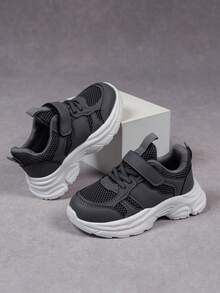 1 Pair All-Season Fashion Casual All-Match Versatile Comfortable Soft Sole Lightweight Lace-Up Flat Sneakers Mesh Breathable Back To School - Grey - View 2
