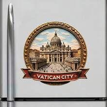 Quảng trường và Vương cung thánh đường Thánh Phêrô tại Vatican trong vòng nguyệt quế vàng, nơi đức tin gặp gỡ vẻ uy nghiêm vĩnh cửu, vật kỷ niệm cho mọi bề mặt kim loại trong nhà - A - Xem 2