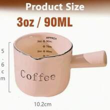 1pc 90ML Espresso Cup With Handle, Ceramic Espresso Cup, V-Shaped Rim, Coffee Measuring Cup And Milk Pitcher, Suitable For Espresso Making And Milk Frothing, Ideal Choice For Espresso Lovers - Multicolor - View 9