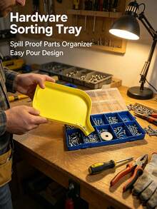 Tool Storage Funnel Tray, 5mm Raised Edge, Prevents Screws, Bolts, Beads And Small Parts From Spilling, Equipped With Fully Sealed Slide-In Plug, Precise Storage Of Small Parts, Keeps Workspace Clean And Efficient, Suitable For Handmade Crafts And Repair - Multicolor - View 3