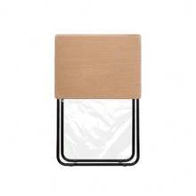 AURA DECO - Mesa Auxiliar Plegable de Metal Y Madera 48x38x66 cm. Mesa Multifunción Portátil, Resistente y Estable para Cocina, Terraza, Jardín o Patio. - Albaricoque - Ver 4