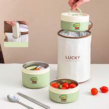 Bento Box Adult, Snack Containers With Lids, School Lunch Box, Meal Prep Containers With Dividers, Divided Food Storage Containers, Travel Food Containers, Salad Container For Lunch, Bento Snack Box, Student Lunch Bowls - Multicolor - View 10