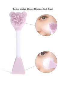 1pc Mask Bowl With Lid + 1pc Mask Stick + 1pc Silicone Brush With Handle + 1pc Multi-Functional Double-Head Brush, DIY Mask Mixing Bowl Set, Makeup Tools, Mask Mixing Tools, Suitable For Travel - Multicolor - View 9