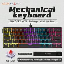 AJAZZ NK61 60% Compact Wired Keyboard, 61 Keys RGB Backlit, Compact & Portable, Office/Computer Mechanical Keyboard, Full Hot-Swappable Keys, Suitable For Windows Tablets, Laptops And Gamers - Multicolor - View 10
