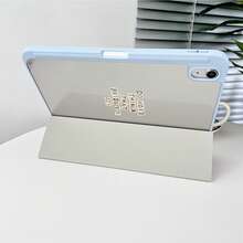 1pc Green & Beige Plaid "Do More Things That Make You Happy" Quote Print Protective Case, With Pen Slot, Multi-Angle Magnetic Stand, Auto Sleep/Wake, Tablet Protective Shell, Compatible With IPad PRO/AIR, Compatible With Samsung, Compatible With Xiaomi Pad 5/6/7, Compatible With Huawei MatePad - Multicolor - View 8
