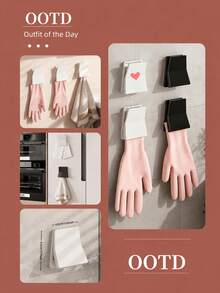 4 piezas Estante de almacenamiento de guantes de cocina, clip para toallas sin taladro, clip para paños de cocina, estante colgante para paños de cocina, organizador de almacenamiento de secado rápido para fregadero, adecuado para cocina, baño y lavandería, clip soporte para guantes de goma para tareas del hogar, clip colgante para guantes (1/4 piezas) disponible - Multicolor - Ver 9