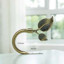 2pcs Leaf-Shaped Curtain Tiebacks, Handmade Metal Curtain Side Brackets | For Wall, Curtain Hooks Pull Back For Curtain Window Decoration - Multicolor - View 2