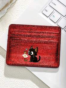 Credit Card Holder Small Wallet Women, Black Cat Leave,Coin Wallet Portable Card ID Card,Slim Pocket,Large Capacity,Birthday, Anniversary, Couples - Multicolor - View 16