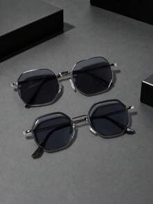 2pcs Men's Metal Full Frame Vintage Elegant Fashion Glasses, Suitable For Daily Commute, Outdoor And Vacation Use - Multicolor - View 7