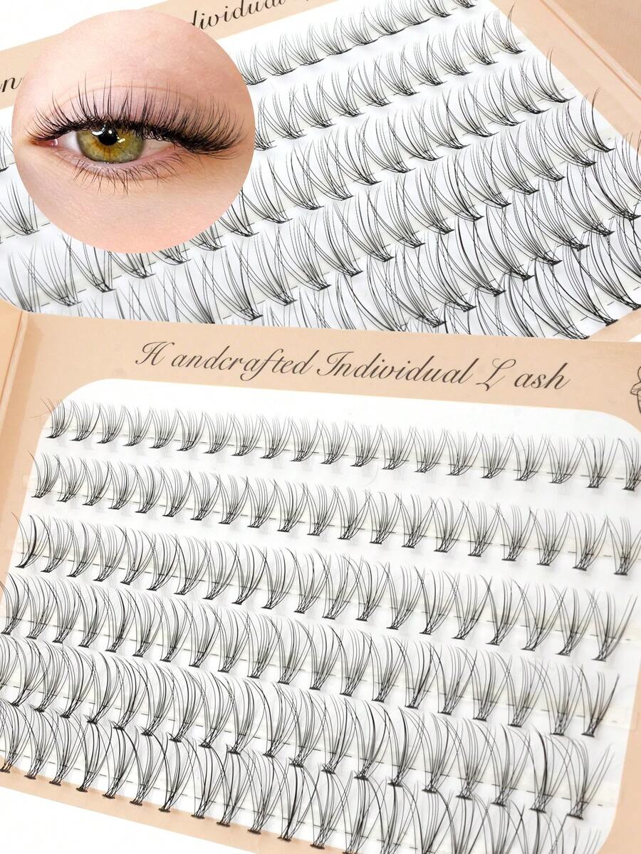 120pcs Personal Eyelash Extension Kit, 8-13mm Mixed C Curl Lash Clusters, DIY Lightweight Soft Thickness 0.07mm, Suitable For Natural Looking Lash Extensionlash Clusters,Eyelash Clusters,Individual Eyelashes,Lashes,Fake Lashes