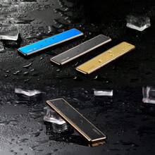 Isqueiro fino usb Eletronico Recarregavel Bateria esqueiro metal Portatil Acendedor Sem Chama Multiuso Elegante - Preto - Visão 6