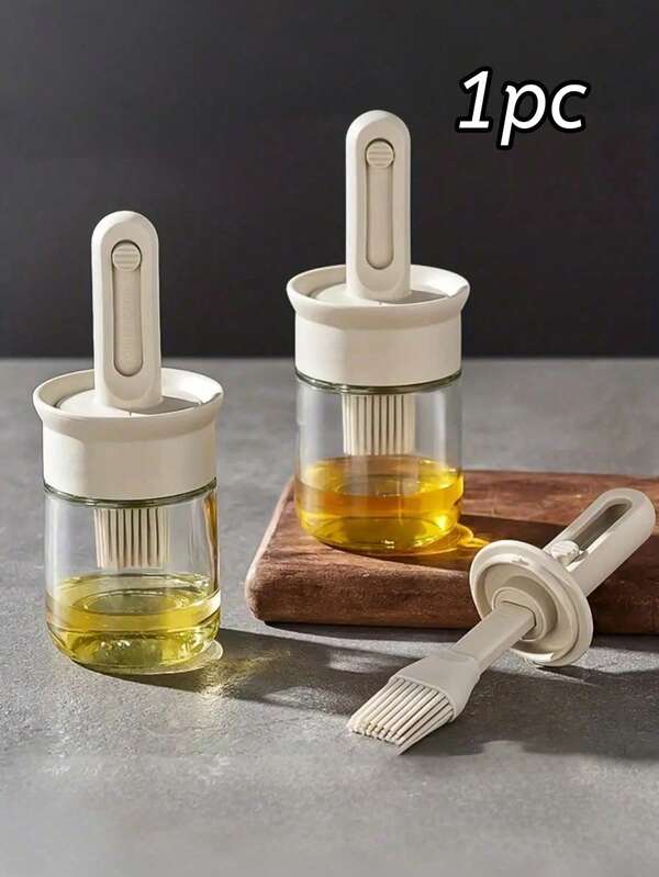 Silicone Oil Brush, Kitchen Oil Brush, 2-In-1 Oil Bottle With Silicone Oil Brush, Suitable For Cooking Use With Vinegar, Sauce, Grilling And Frying